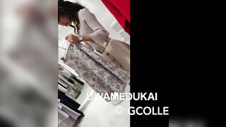 女子アナ風美女-清楚なフレアスカートの中は-w声もかわいいえっちなお姉さん-ミニスカショップ店員撮り３８ voyeur jp 01-130526